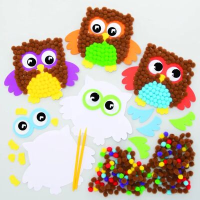 Kit di artigianato civetta pom pom - Viola - Kit di artigianato Kit di artigianato civetta pom pom - Viola - Kit di artigianato