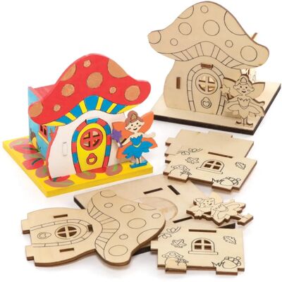 Kit casetta fata in legno per portacandele - Kit di portacandele Kit casetta fata in legno per portacandele - Kit di portacandele