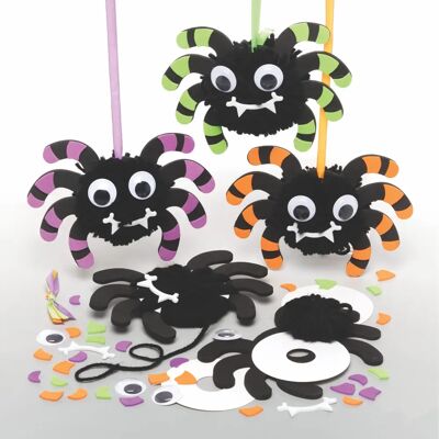 Kit de araignées en pompons Halloween Baker Ross - Créations pour enfants Kit de araignées en pompons Halloween Baker Ross - Créations pour enfants