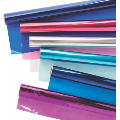 Baker Ross Winter Cellophane Rolls - 6 Rotoli, 3m x 50cm Baker Ross Winter Cellophane Rolls - 6 Rotoli, 3m x 50cm