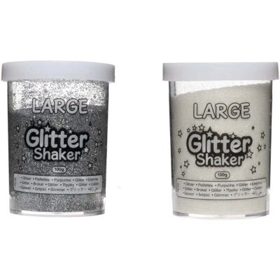 Baker Ross Schneeflöckchen & Eis Glitzer Shaker - 2 Stück Baker Ross Schneeflöckchen & Eis Glitzer Shaker - 2 Stück