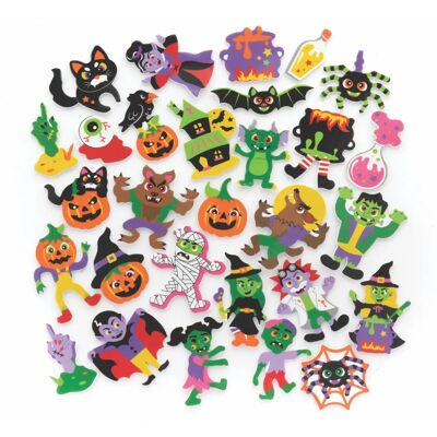 Autocollants en mousse d'Halloween Baker Ross - 200 pcs, 48 modèles Autocollants en mousse d'Halloween Baker Ross - 200 pcs, 48 modèles