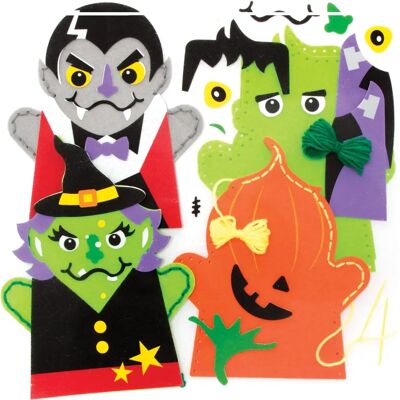 Craft Halloween Hand Puppet Sewing Kits - Pack of 4 Craft Halloween Hand Puppet Sewing Kits - Pack of 4