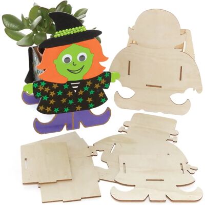 Baker Ross Halloween Houten Bloempot Kit - 3 Ontwerpen Baker Ross Halloween Houten Bloempot Kit - 3 Ontwerpen