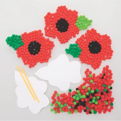 Kits d’art de coquelicots avec pompons - Kits Kits d’art de coquelicots avec pompons - Kits