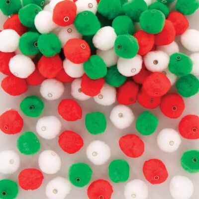 Craft Weihnachten Auffädeln Bommel - 100 Stück Craft Weihnachten Auffädeln Bommel - 100 Stück