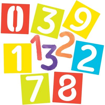 Baker Ross Zahlen Schablonen - Packung mit 12 Baker Ross Zahlen Schablonen - Packung mit 12