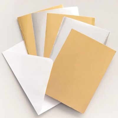 Baker Ross Metallic Gold & Silver Grußkarten - Packung 12 Baker Ross Metallic Gold & Silver Grußkarten - Packung 12