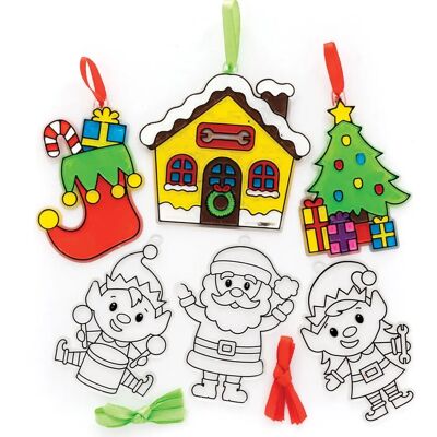 Set di decorazioni natalizie in acrilico di Babbo Natale - Decorazioni Set di decorazioni natalizie in acrilico di Babbo Natale - Decorazioni