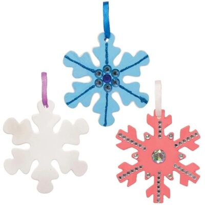 Baker Ross Schneeflocken Keramikdekorationen - 5er Pack Baker Ross Schneeflocken Keramikdekorationen - 5er Pack