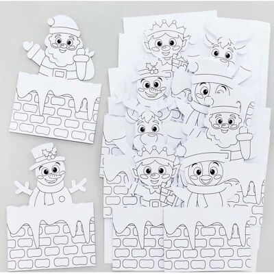 Craft Tarjetas de Chimenea de Navidad para Colorear y Plegar - Tarjetas Navideñas Craft Tarjetas de Chimenea de Navidad para Colorear y Plegar - Tarjetas Navideñas
