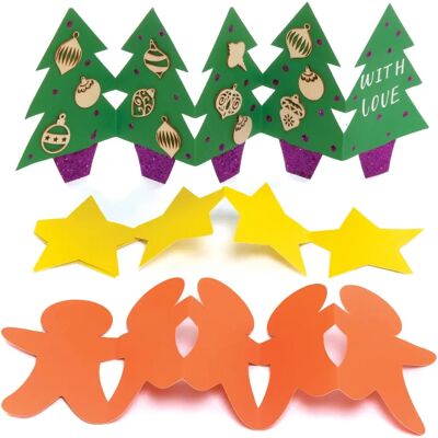Cartes accordéon de Noël Baker Ross - Pack de 10 Cartes accordéon de Noël Baker Ross - Pack de 10