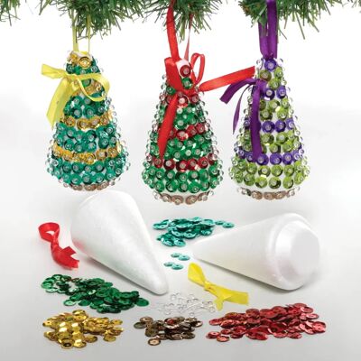 Kit de décoration de sapin de Noël à sequins Baker Ross - Paquet de 3 Kit de décoration de sapin de Noël à sequins Baker Ross - Paquet de 3