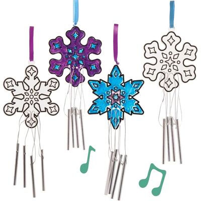 Carillons à Vent Flocon de Neige Baker Ross - Lot de 4 Carillons à Vent Flocon de Neige Baker Ross - Lot de 4