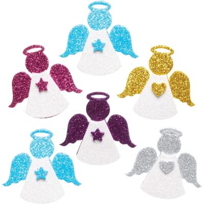 Engel Glitter Foam Stickers - Kerstversiering Engel Glitter Foam Stickers - Kerstversiering