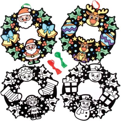 Couronnes de Noël en velours Baker Ross (Lot de 8) - Kit de bricolage de couronnes de Noël Couronnes de Noël en velours Baker Ross (Lot de 8) - Kit de bricolage de couronnes de Noël