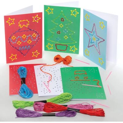 Baker Ross Weihnachts-Strickkarten-Set - Weihnachtskarten Bastelset Baker Ross Weihnachts-Strickkarten-Set - Weihnachtskarten Bastelset