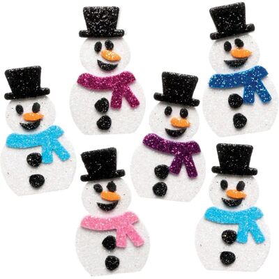 Autocollants de bonhomme de neige à paillettes - 100 pièces Autocollants de bonhomme de neige à paillettes - 100 pièces