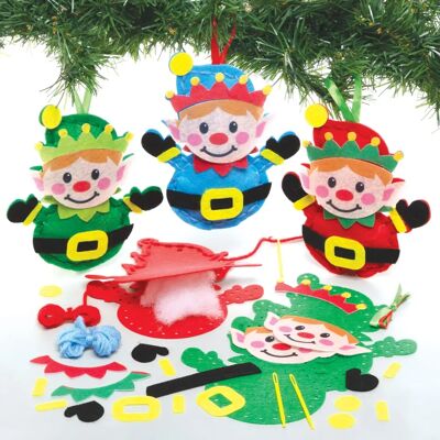 Kit de couture pour décorations d’elfes de Noël (pack de 3) Kit de couture pour décorations d’elfes de Noël (pack de 3)