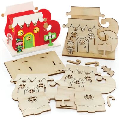 Kit di portacandele di stivale di elfo in legno per Natale - Kit portacandele Kit di portacandele di stivale di elfo in legno per Natale - Kit portacandele