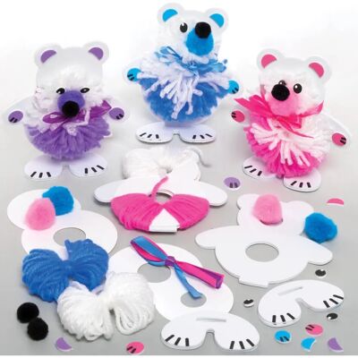 Baker Ross Snöbjörn Pompom Kit - Kreativt Hobbyset för Barn Baker Ross Snöbjörn Pompom Kit - Kreativt Hobbyset för Barn