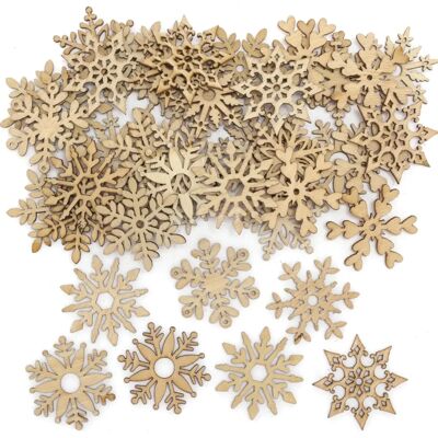 Set de formes de flocons de neige en bois Baker Ross - 72 pièces Décorations Set de formes de flocons de neige en bois Baker Ross - 72 pièces Décorations