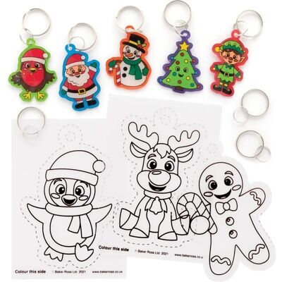 Baker Ross Porte-clés de Noël rétrécissants - Paquet de 8 Baker Ross Porte-clés de Noël rétrécissants - Paquet de 8
