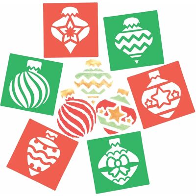 Stencils de boules de Noël Baker Ross - Pack de 8 Stencils de boules de Noël Baker Ross - Pack de 8