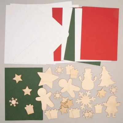 Kit de Cartes de Noël en Bois de Baker Ross - Kit de Cartes de Noël Kit de Cartes de Noël en Bois de Baker Ross - Kit de Cartes de Noël