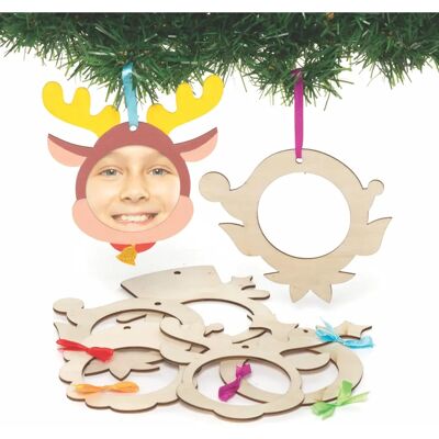 Décorations de cadre photo en bois de Noël - Pack de 10 Décorations de cadre photo en bois de Noël - Pack de 10