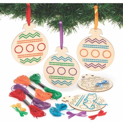Kit de décoration de boules de Noël en bois - Paquet de 5 Kit de décoration de boules de Noël en bois - Paquet de 5