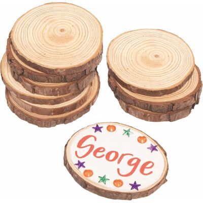 Naturliga träringar - Paket med 10 - hantverksmaterial Naturliga träringar - Paket med 10 - hantverksmaterial
