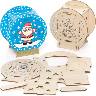 Kit de bricolage Noël - Photophore boule à neige en bois Kit de bricolage Noël - Photophore boule à neige en bois