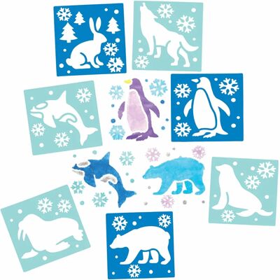 Pochoirs d'animaux arctiques Baker Ross - 8 Modèles pour bricolage de Noël Pochoirs d'animaux arctiques Baker Ross - 8 Modèles pour bricolage de Noël