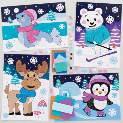 Kits de mosaïque Arctic Pals - Pack de 4 Kits de mosaïque Arctic Pals - Pack de 4