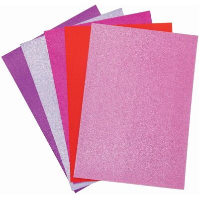 Carte à paillettes Rouge, Rose & Violet Baker Ross - Pack de 20 Carte à paillettes Rouge, Rose & Violet Baker Ross - Pack de 20