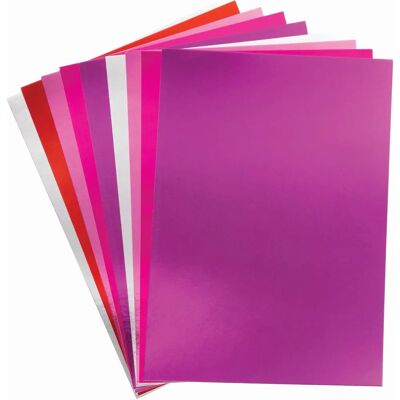 Carte Métallique Rouge, Rose et Violet Baker Ross - Papier Créatif Carte Métallique Rouge, Rose et Violet Baker Ross - Papier Créatif
