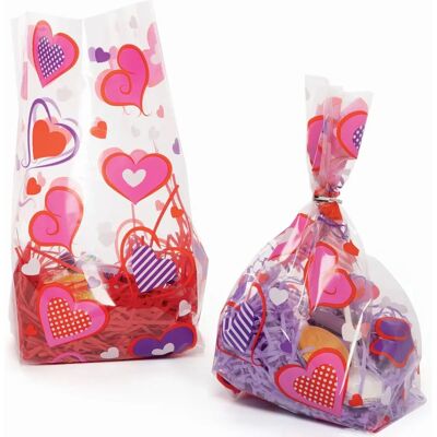Baker Ross Hart cellofaan cadeauzakjes - 30 stuks Baker Ross Hart cellofaan cadeauzakjes - 30 stuks