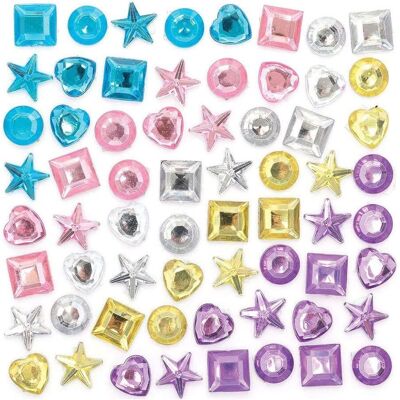 Bijoux en acrylique auto-adhésifs de couleurs d’unicornes - 250 pièces Bijoux en acrylique auto-adhésifs de couleurs d’unicornes - 250 pièces