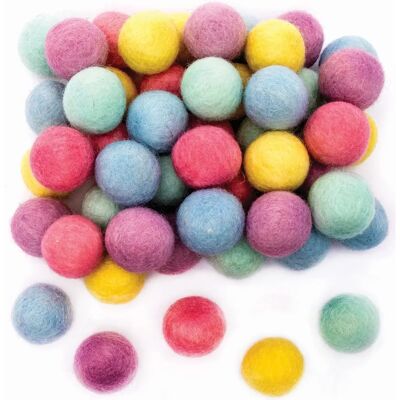 Baker Ross Bolas de Fieltro Pastel - Pack de 50 Baker Ross Bolas de Fieltro Pastel - Pack de 50