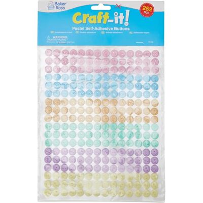 Boutons Autoadhésifs Pastel Baker Ross - 252 pièces Boutons Autoadhésifs Pastel Baker Ross - 252 pièces