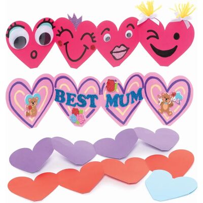 Cartes accordéon en forme de cœur Baker Ross - Pack de 10 Cartes accordéon en forme de cœur Baker Ross - Pack de 10