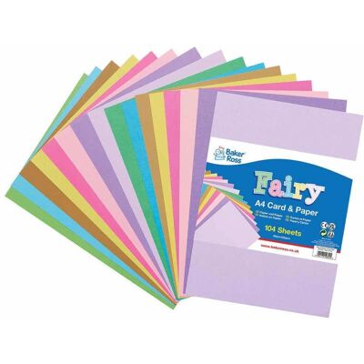 Pack de Cartes et Papier Fée A4 de Baker Ross - 104 Feuilles Pack de Cartes et Papier Fée A4 de Baker Ross - 104 Feuilles