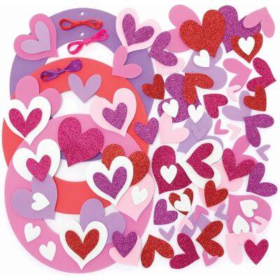Bastelset Herzkranz aus Schaumstoff - Valentinstag Dekoration für Kinder Bastelset Herzkranz aus Schaumstoff - Valentinstag Dekoration für Kinder