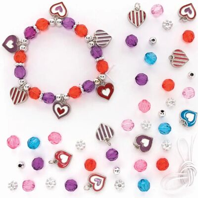 Baker Ross Hjärtecharms-armband Kit - Set om 3 Baker Ross Hjärtecharms-armband Kit - Set om 3