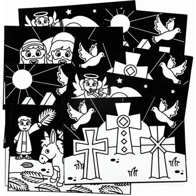 Illustrations en velours de la Semaine Sainte - Paquet de 10 Illustrations en velours de la Semaine Sainte - Paquet de 10