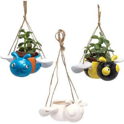 Baker Ross Pots de fleurs suspendus en céramique - Pack de 3 Baker Ross Pots de fleurs suspendus en céramique - Pack de 3