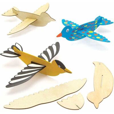 Kits d'avion en bois pour oiseaux Baker Ross - Blanc Kits d'avion en bois pour oiseaux Baker Ross - Blanc