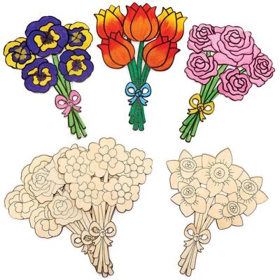 Ramo de flores de madera - Kit de manualidades reutilizable Ramo de flores de madera - Kit de manualidades reutilizable