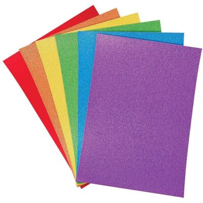 Baker Ross Carton à Paillettes Arc-en-ciel A4 - Pack de 20 Baker Ross Carton à Paillettes Arc-en-ciel A4 - Pack de 20